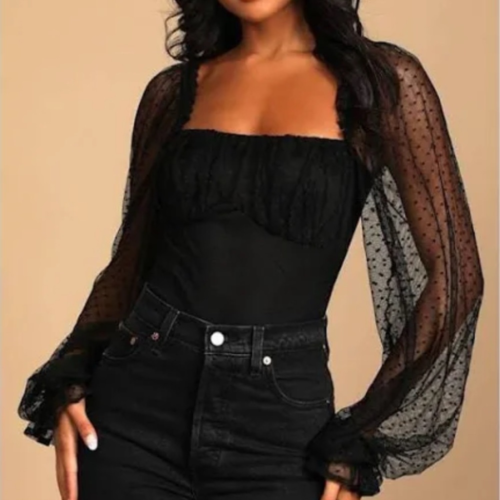Women’s black mesh bodysuit